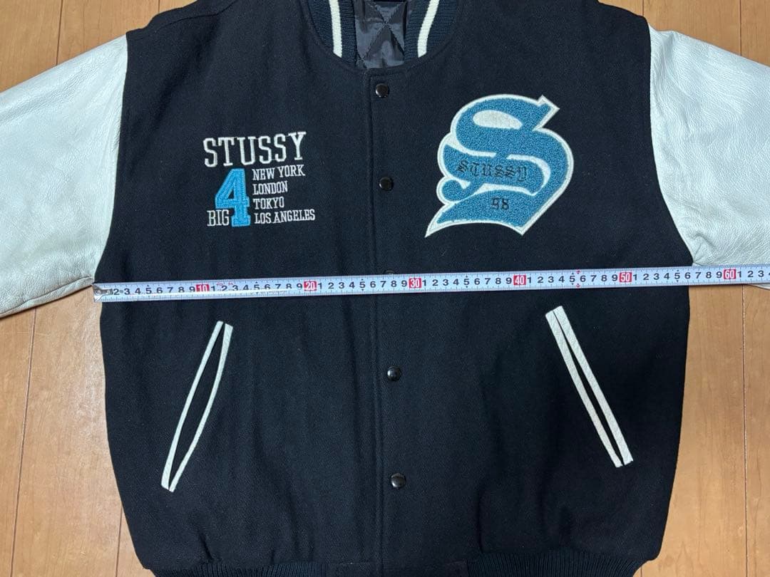 OLD STUSSY Big4 スタジャン M ホワイト