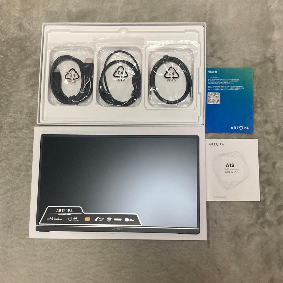 ARZOPAモバイルモニター14インチ モバイルディスプレイ 使用1日のみ