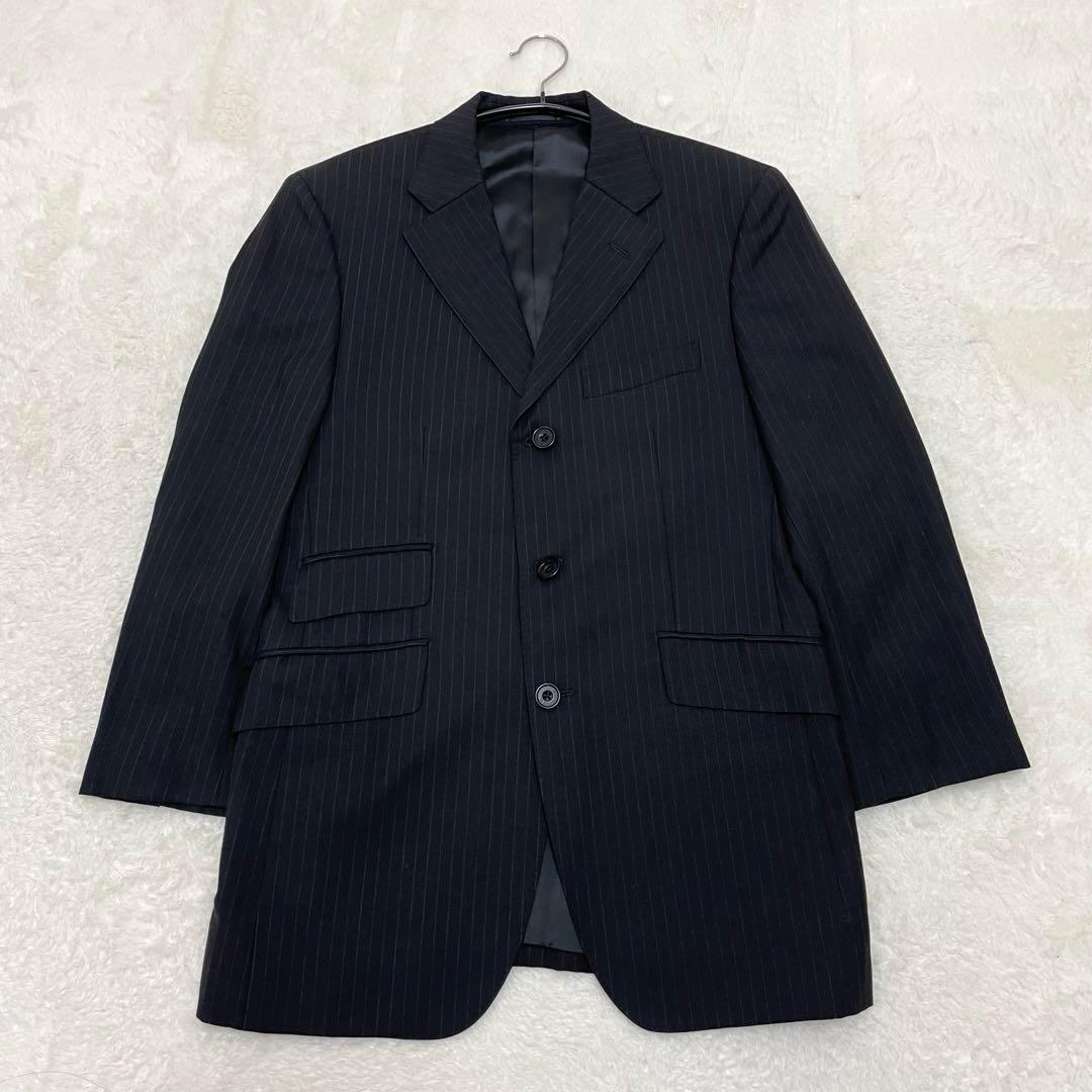 【美品】バーバリーブラックレーベル 3ピース スーツ ブラック ストラップ S