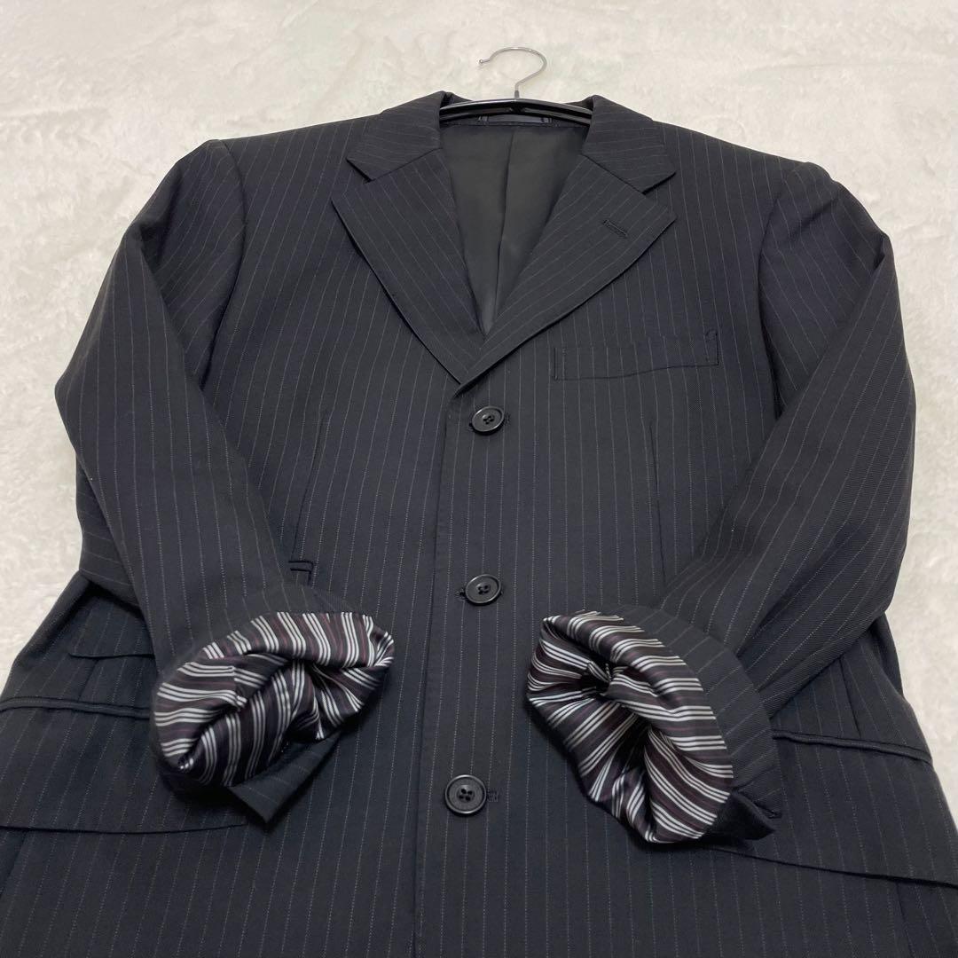【美品】バーバリーブラックレーベル 3ピース スーツ ブラック ストラップ S