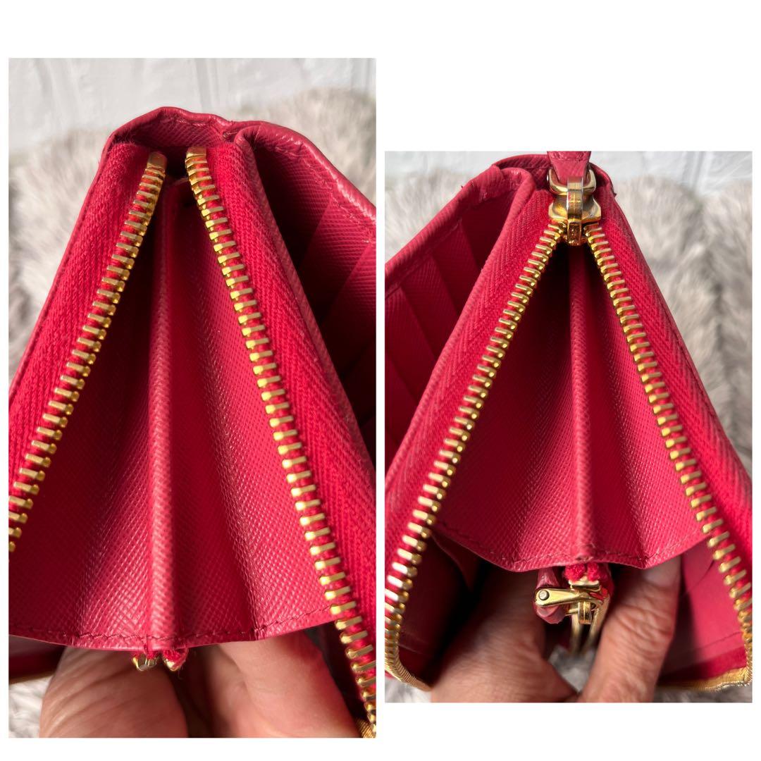 良品✨PRADA 大容量　長財布　オーガナイザー　サフィアーノ　メタルロゴ