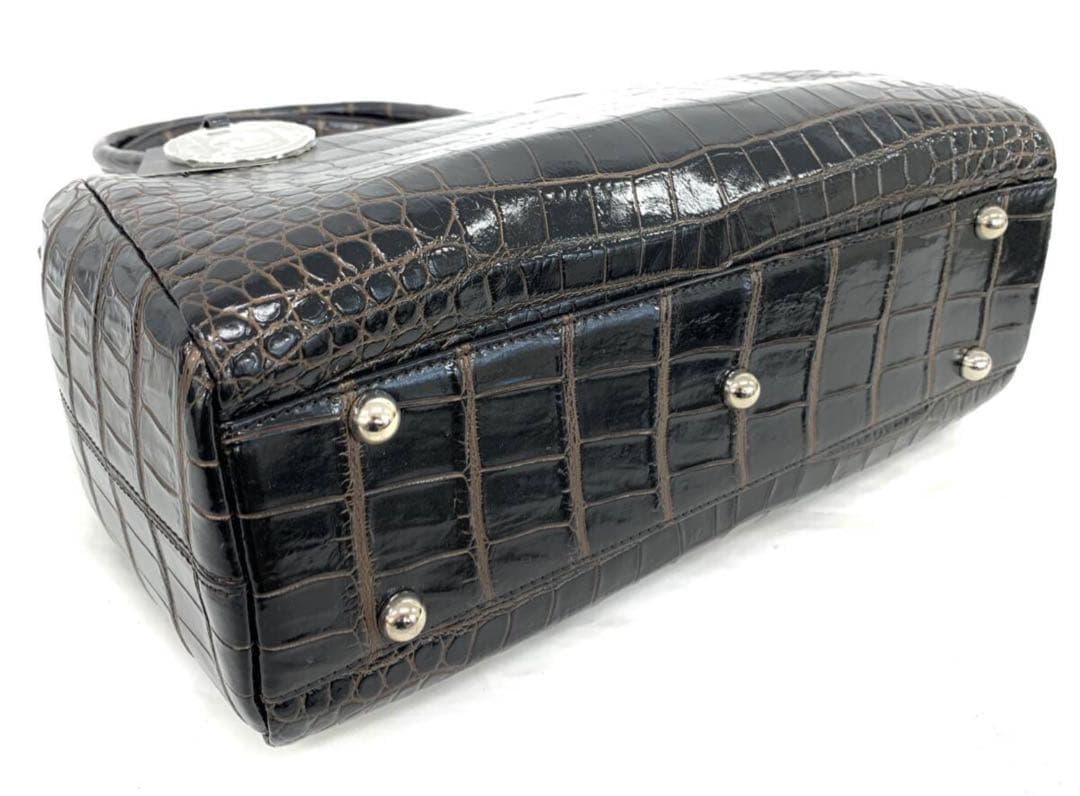 T03/201未使用ボーグランエキゾチックレザークロコダイルハンドバッグ