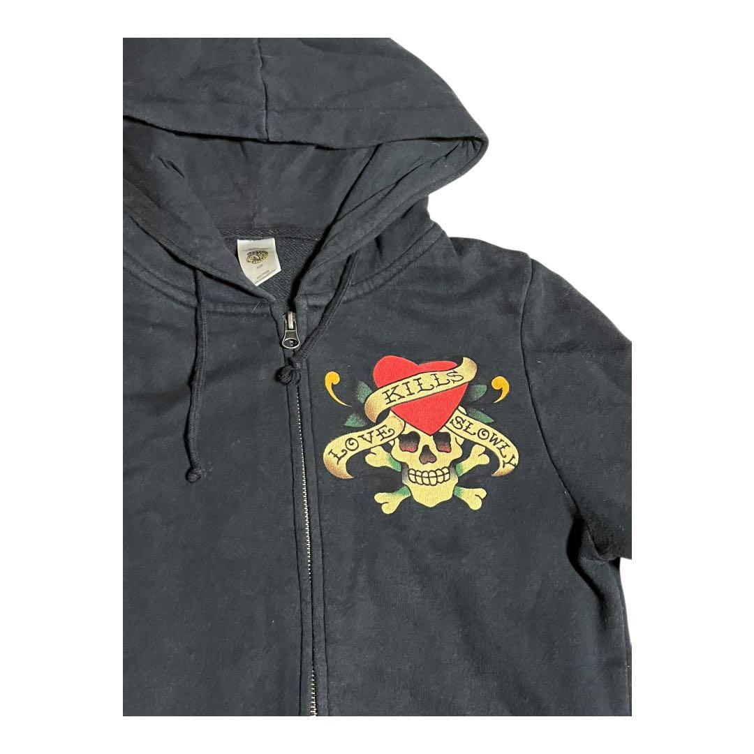 Don Ed Hardy スカルプリント パーカー
