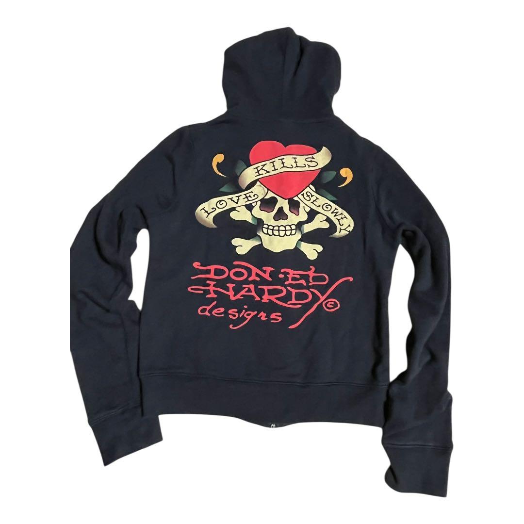 Don Ed Hardy スカルプリント パーカー