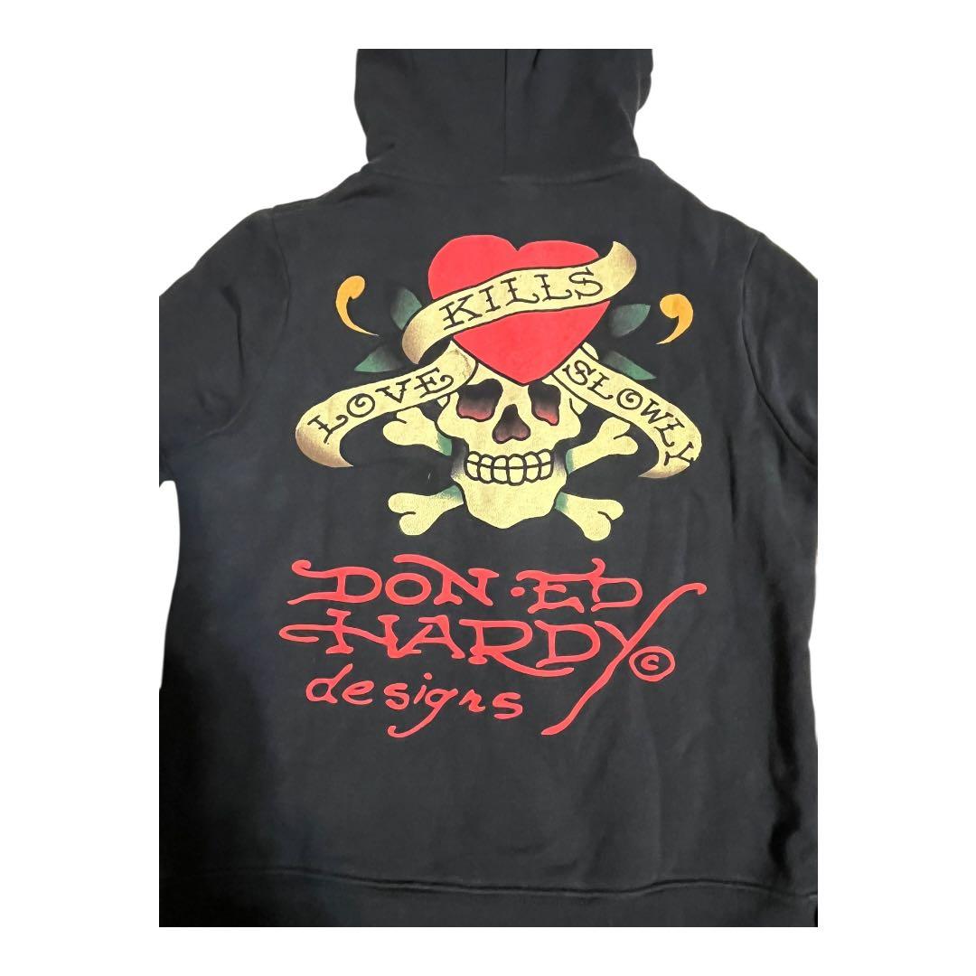 Don Ed Hardy スカルプリント パーカー