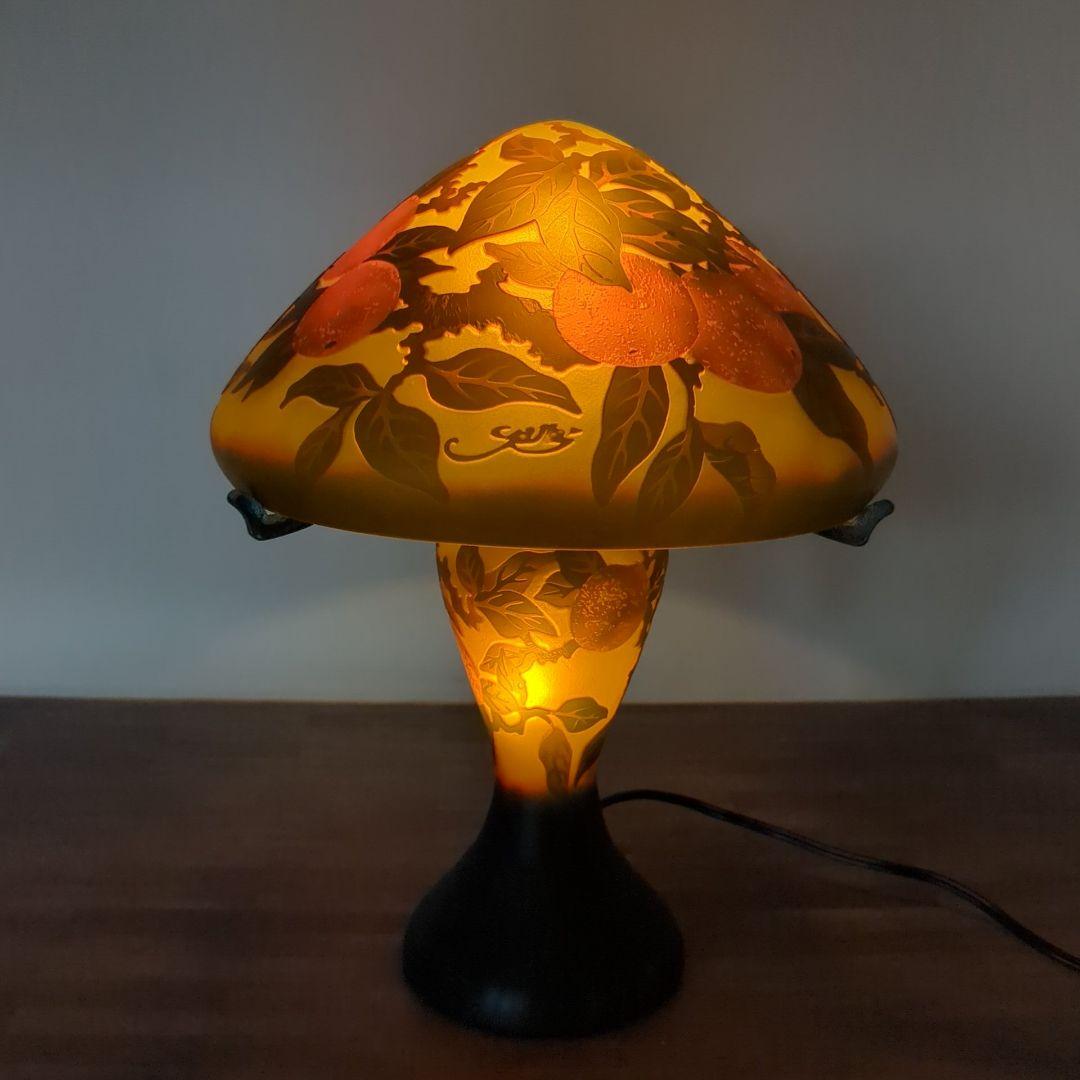 ガレ調　2灯式　アンティーク　テーブルランプ