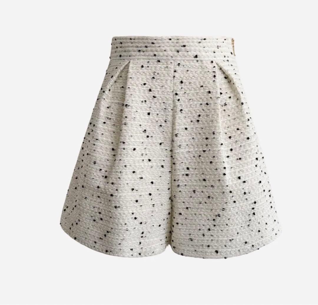 パンツ sheller Dot tweed zip short pants