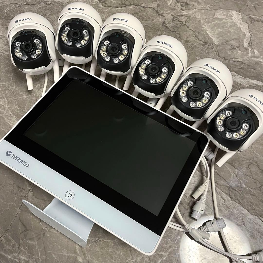 YESKAMOO 360°全方向 ワイヤレス 防犯カメラ 監視 モニター 屋外