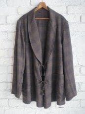 COMOLI　ウールチェックショールカラージャケット