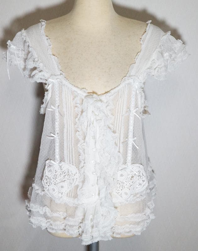 ス*ラ様 ピンクハウス♡ハートワッペン付き♡チュールレースのキャミソール