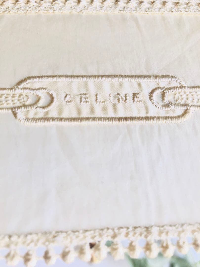 希少美品人気デザイン　CELINE日傘　 縁チュール感透かしマカダム柄