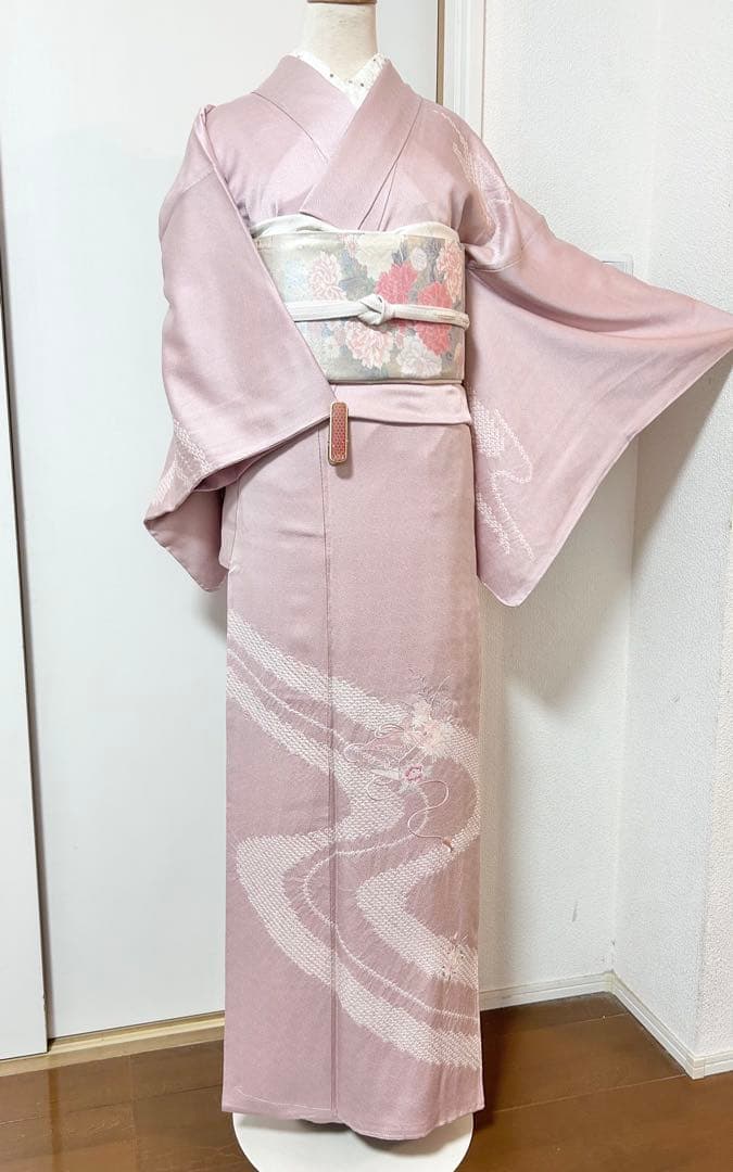 美品　未使用　しつけ糸付き　正絹訪問着　フルセット4点　卒業式　入学式　お宮参り