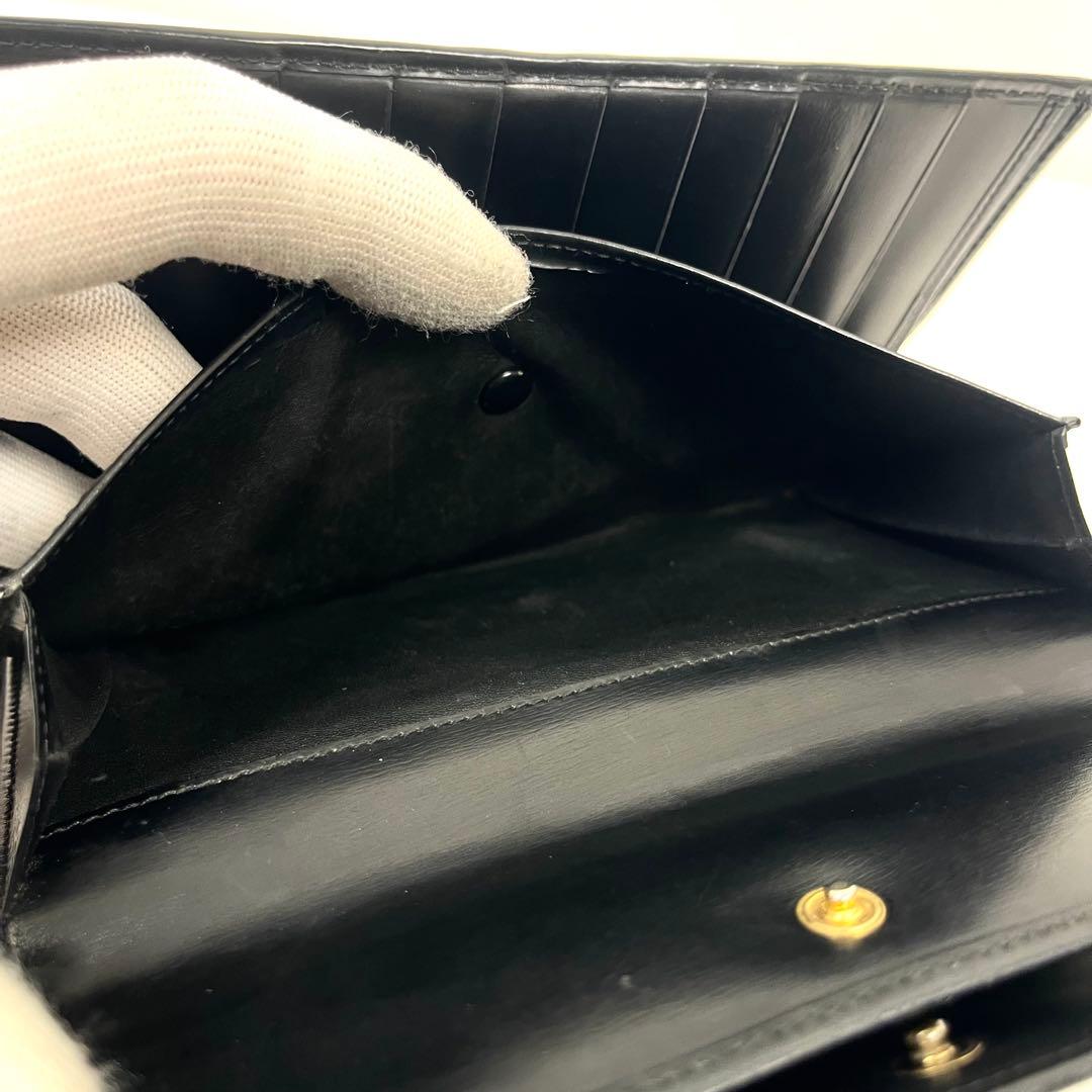 カルティエ　ゴールドパンサー　パンテール　ブラック　ミディアム　長財布　三つ折り
