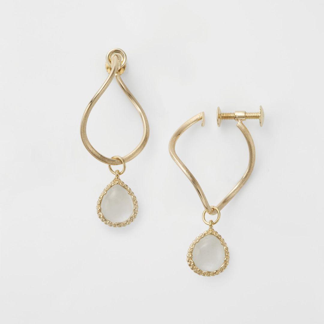 agete K10 マルチストーンピアスチャーム