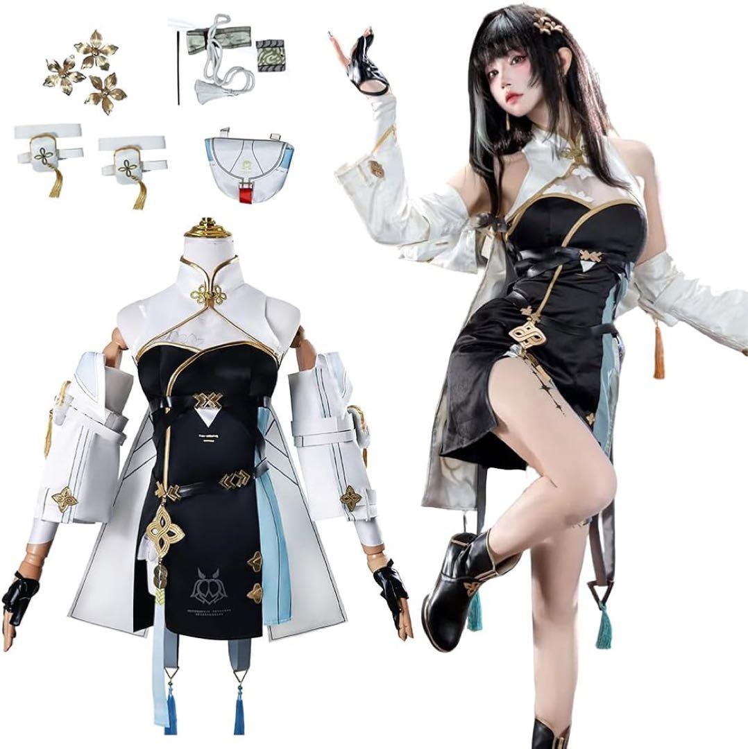 鳴潮 コスプレ 衣装 1式 ウィッグ・靴付き 白芷