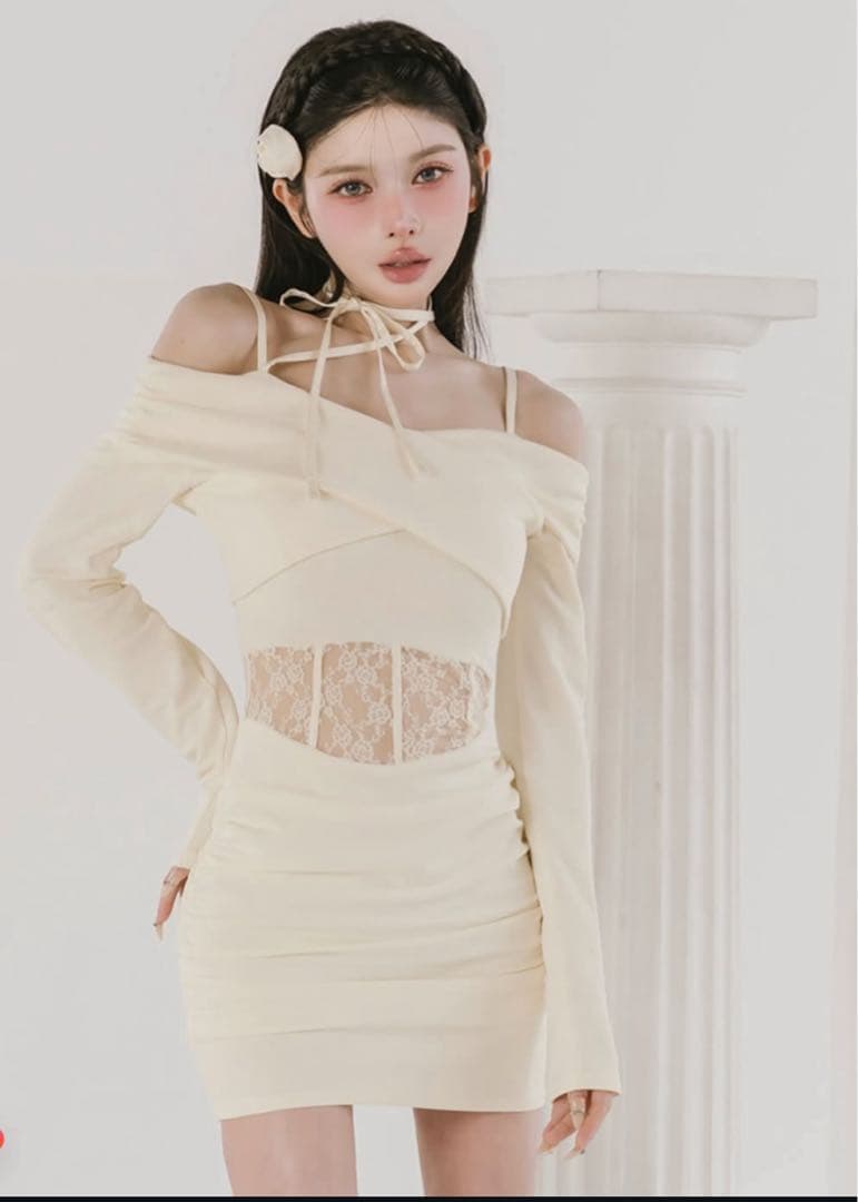 ダーリッチ Darich コルセットレースカットミニワンピース