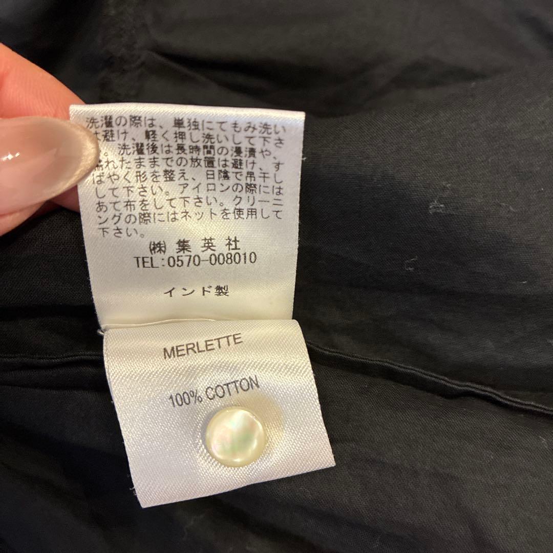 Merlette ブラック ティアードチュニック S ソリマン