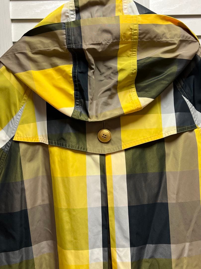 ブルーレーベル　未使用チェック柄フード付きレインポンチョ　38号