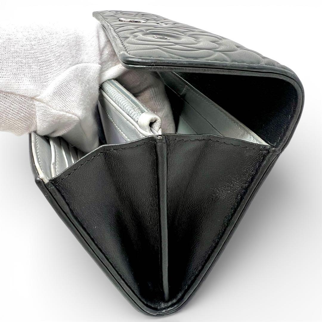 CHANEL シャネル カメリア エンボス ロングフラップウォレット 長財布