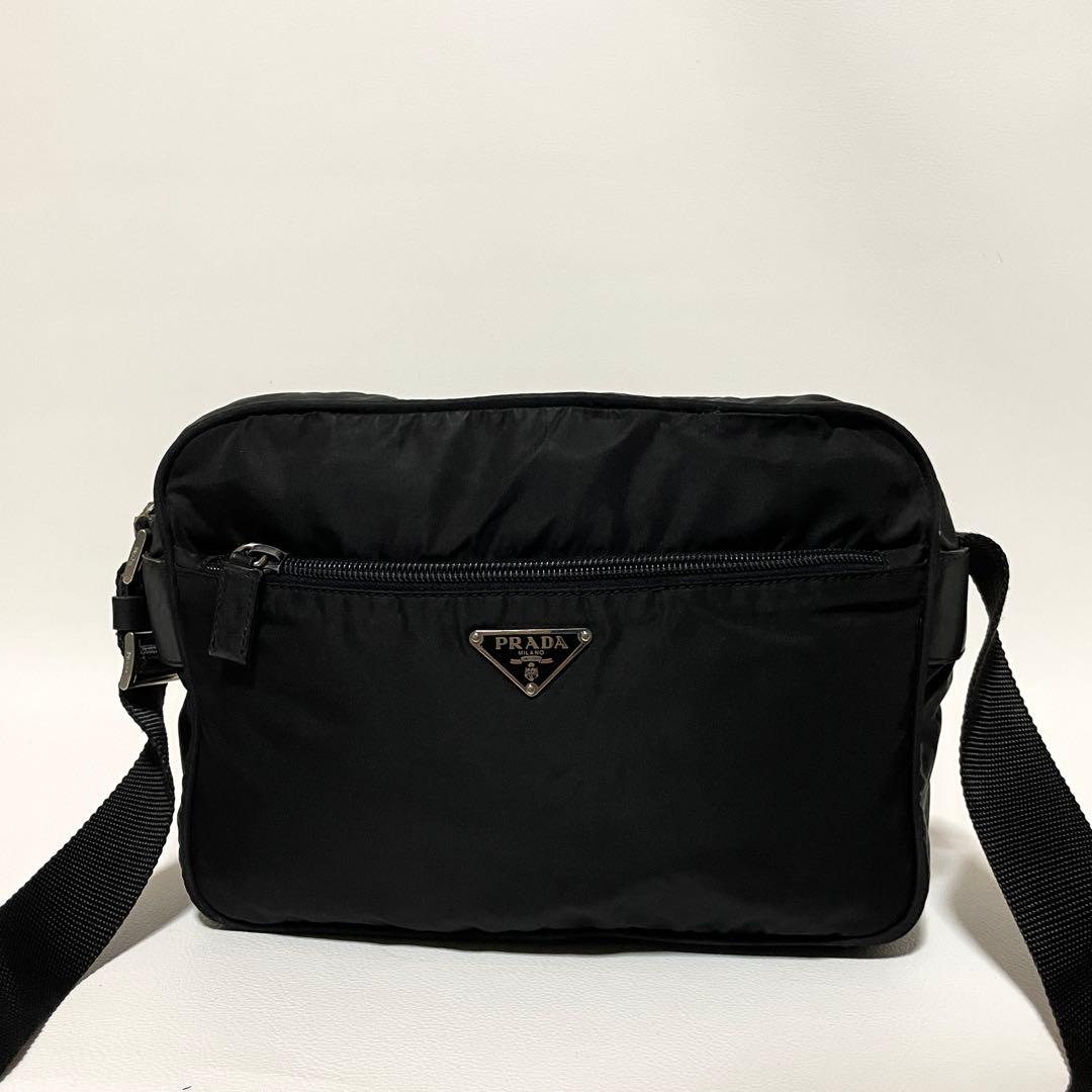 【良品】PRADA プラダ　カメラバッグ　ショルダー　ナイロン　ブラック　斜め掛