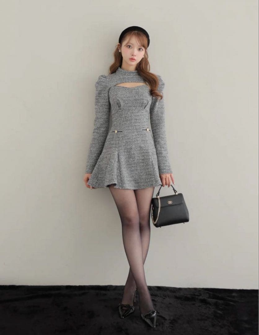 《最終値下げ》エムミーエメ ニットツイードアンサンブルミニワンピース