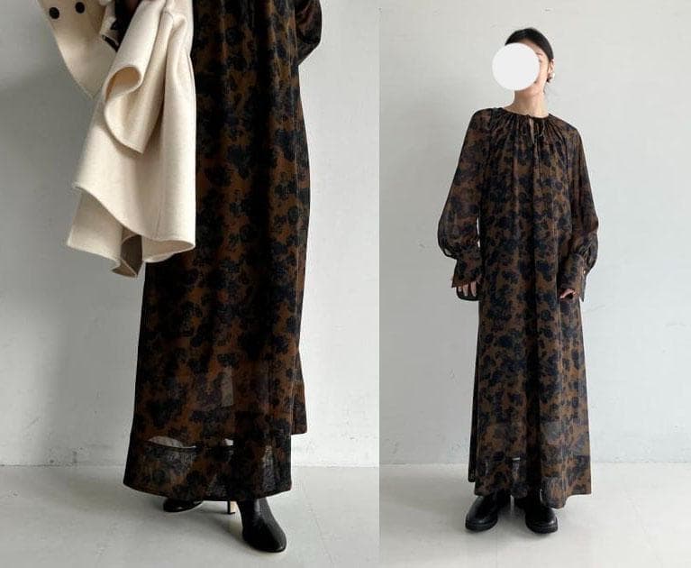 ■専用■美品【AK+1】5万円 2024年 シフォン 花柄マキシワンピース