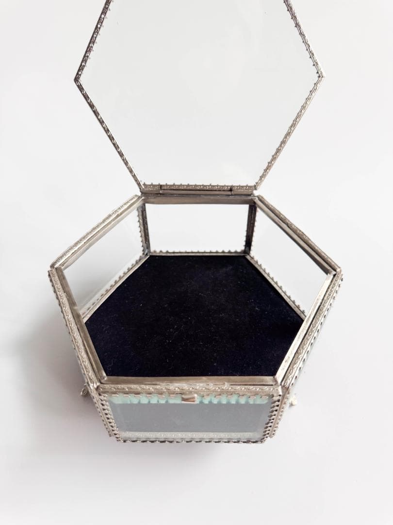 フランスアンティーク ジュエリーボックス 六角形