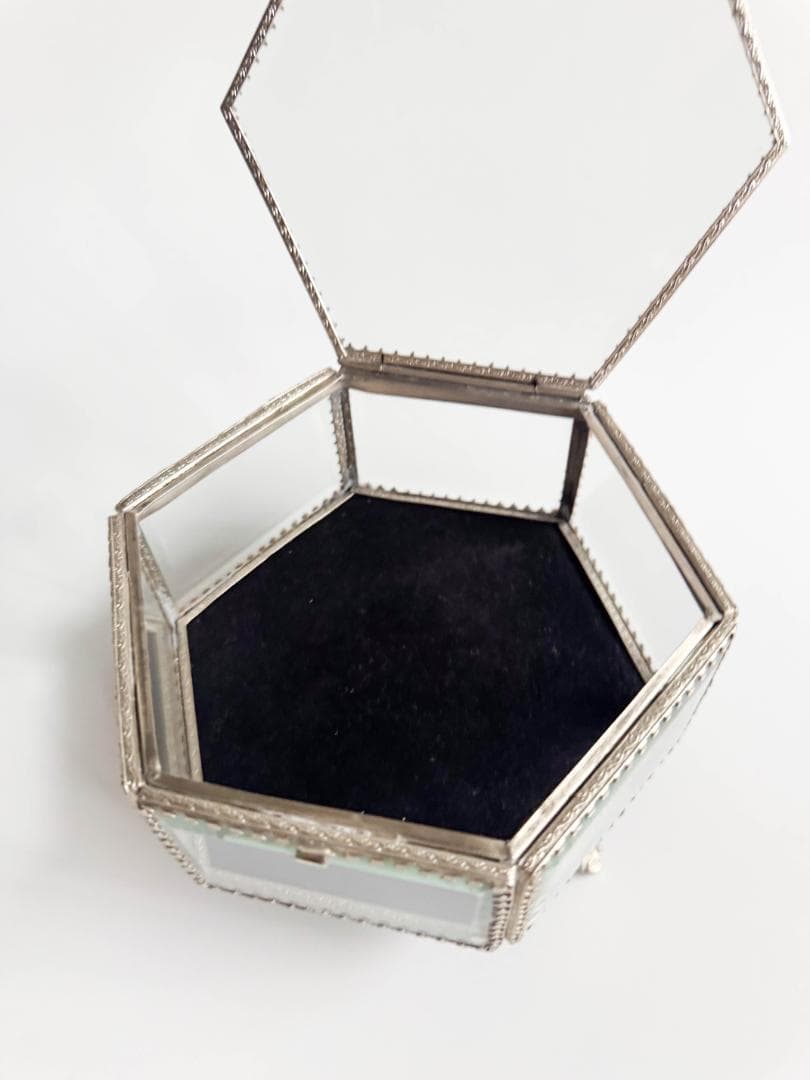 フランスアンティーク ジュエリーボックス 六角形