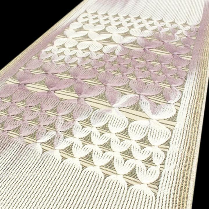 希少色　西陣織の名門【ひなや工房】　ニュアンスカラーの【手組み紐】　新品の袋帯