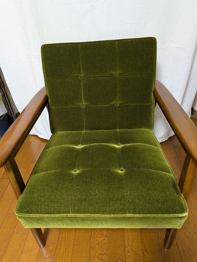 カリモク60kチェア　モケットグリーン 1人掛けソファ