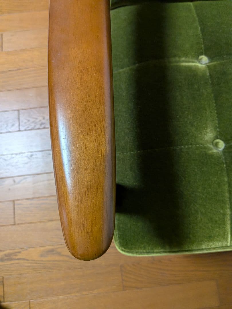 カリモク60kチェア　モケットグリーン 1人掛けソファ