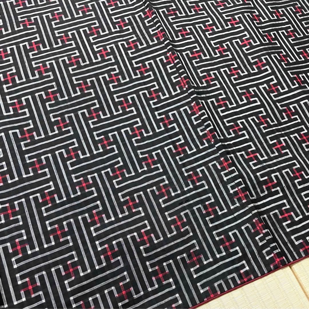 秋名バラ 本場奄美大島紬 赤 4玉 手織り 泥染