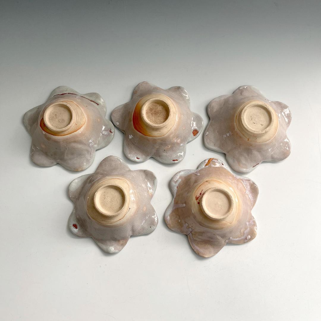 タ*カ様 萩焼 11客 菓子鉢 萩 輪花 百合花形向付 皿 茶道具 煎茶