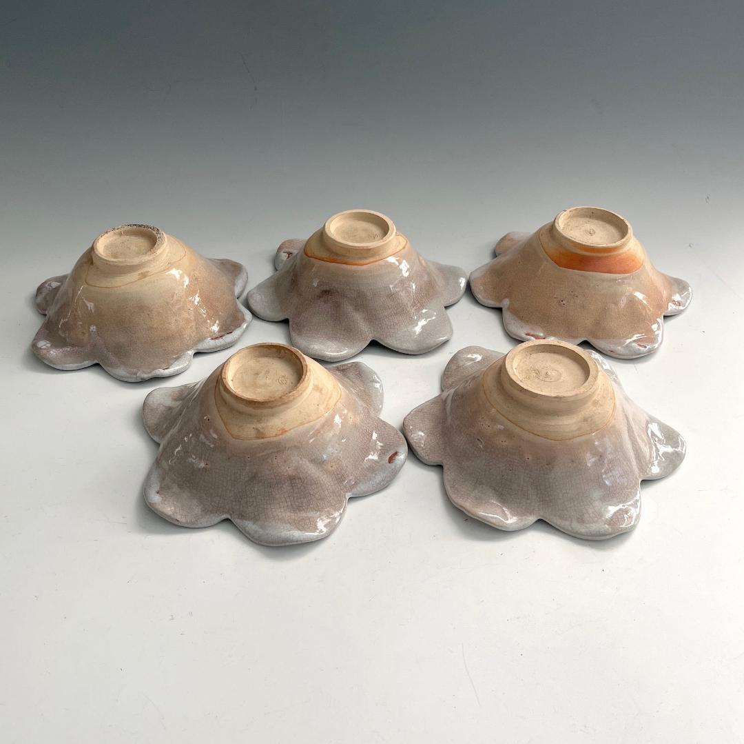 タ*カ様 萩焼 11客 菓子鉢 萩 輪花 百合花形向付 皿 茶道具 煎茶