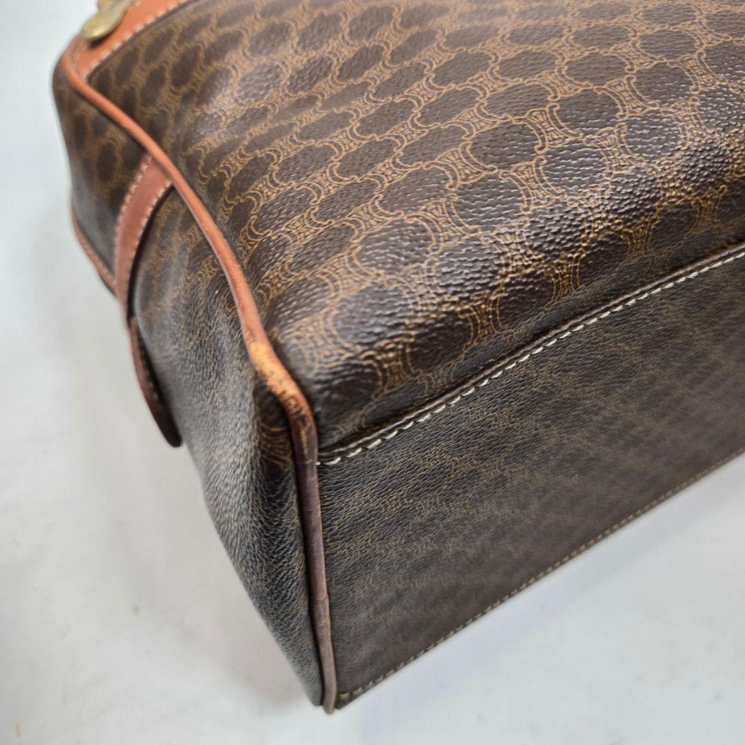 美品 CELINE ミニボストンバッグ マカダム トリオンフ金具 A4収納可能