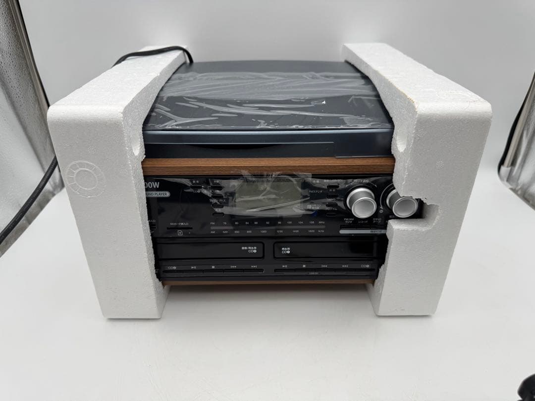 木目調 ダブルCD録音機能付 マルチレコードプレーヤー DCT-7000W