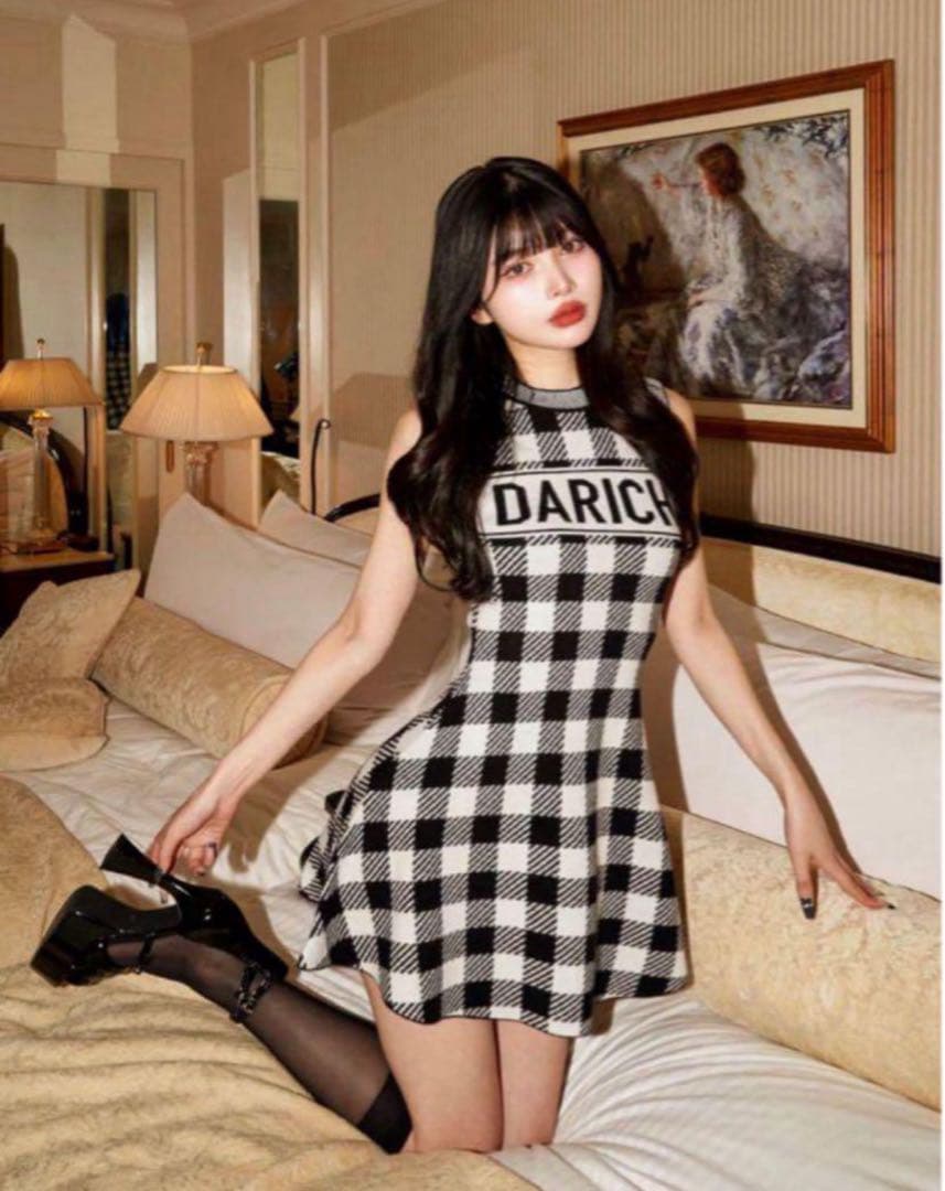 Darich ダーリッチ ギンガムチェックフレアミニワンピース freesize