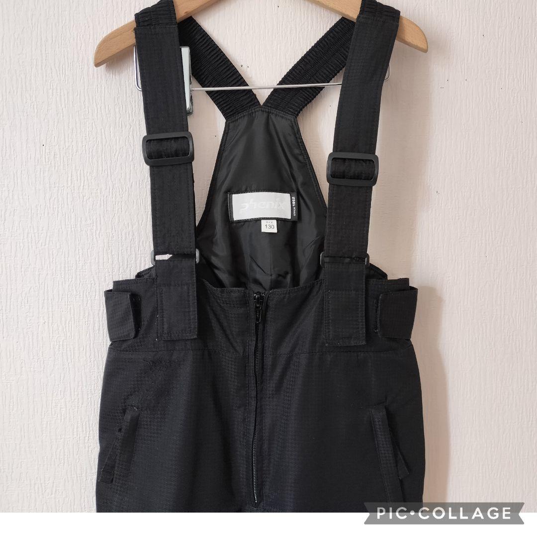 美品★Phenix スキーウェア 130 女の子♡カモフラブルー×ブラック 上下