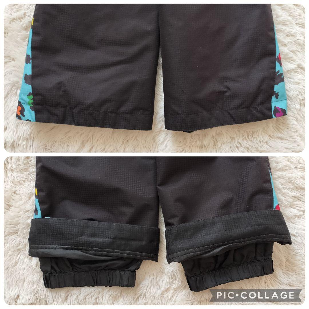 美品★Phenix スキーウェア 130 女の子♡カモフラブルー×ブラック 上下