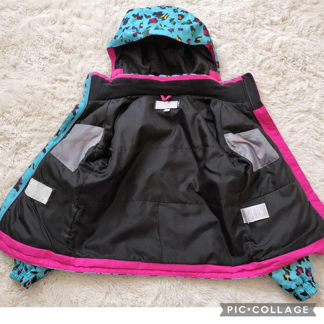 美品★Phenix スキーウェア 130 女の子♡カモフラブルー×ブラック 上下