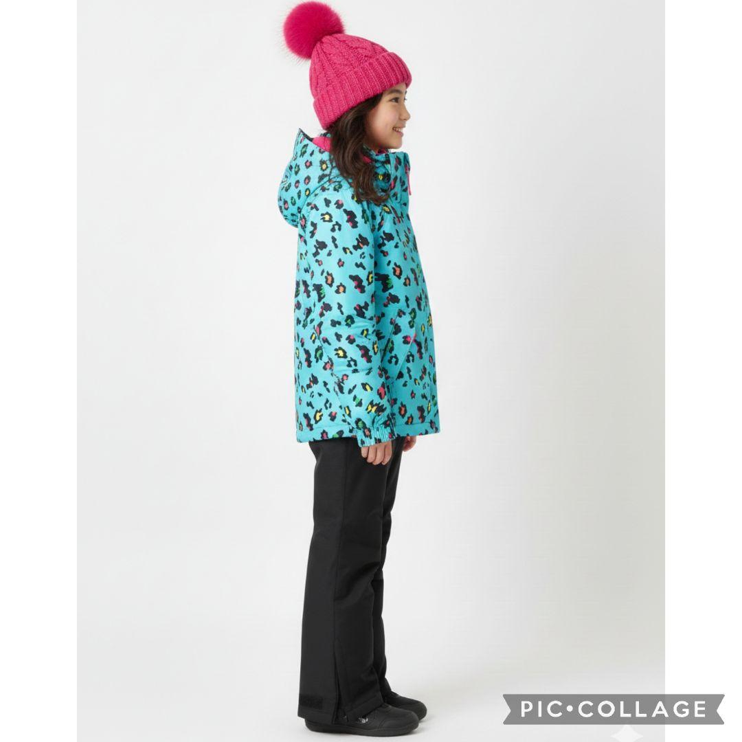 美品★Phenix スキーウェア 130 女の子♡カモフラブルー×ブラック 上下