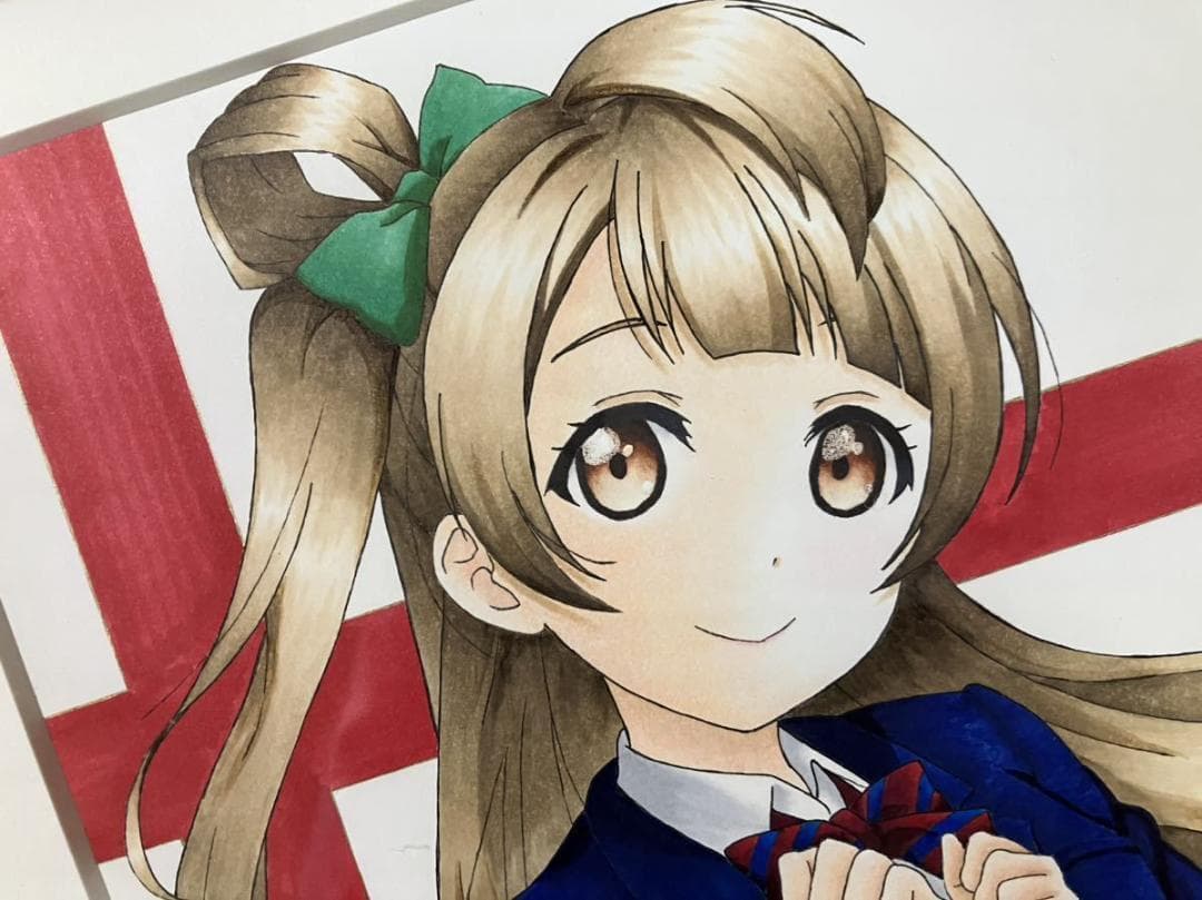 手描き ラブライブ！ 南ことり 手描きイラスト 高級額縁 フルアート UVカット