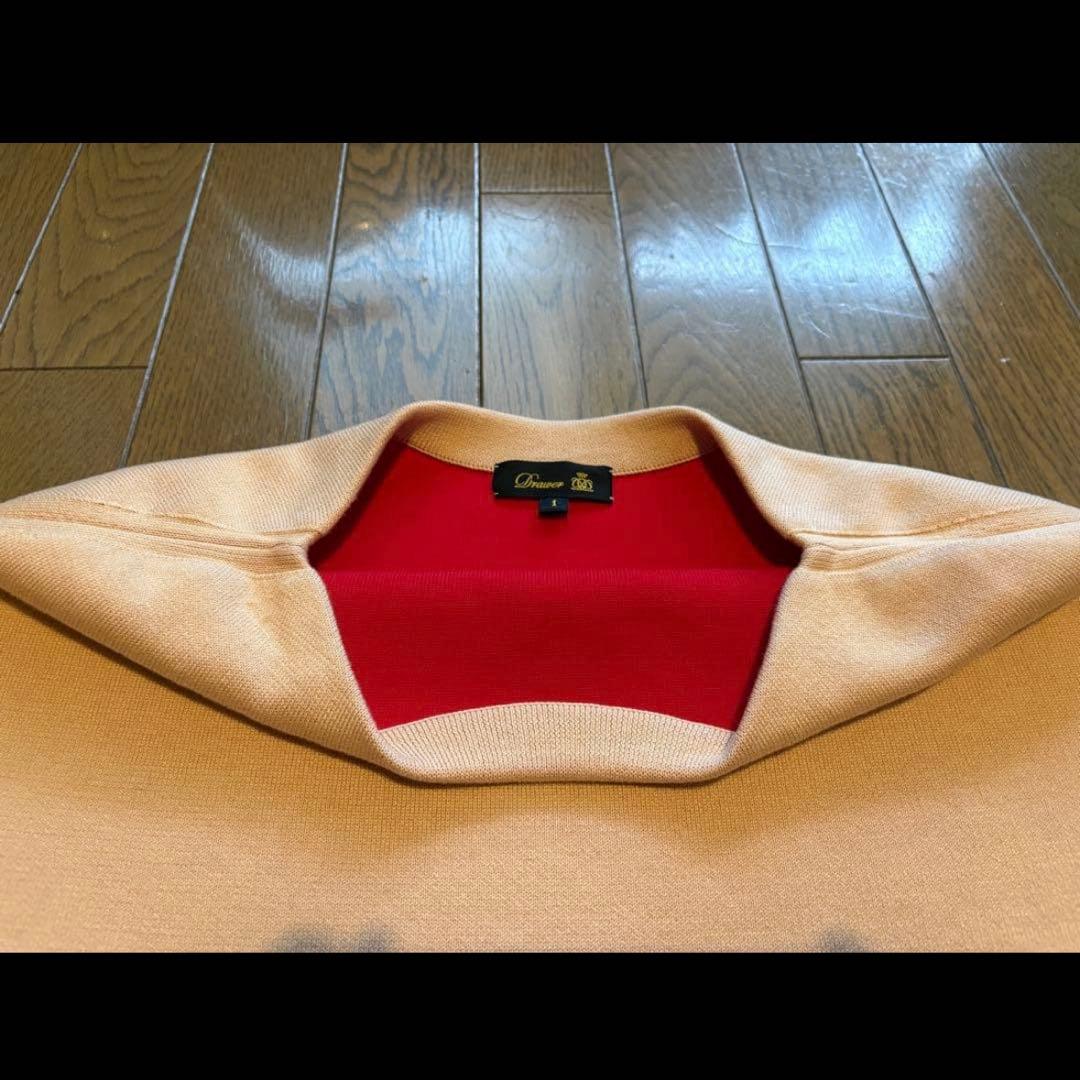【美品】ドゥロワー ノースリーブ Vネック トップス ベージュ 赤　size1