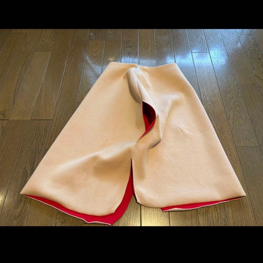 【美品】ドゥロワー ノースリーブ Vネック トップス ベージュ 赤　size1