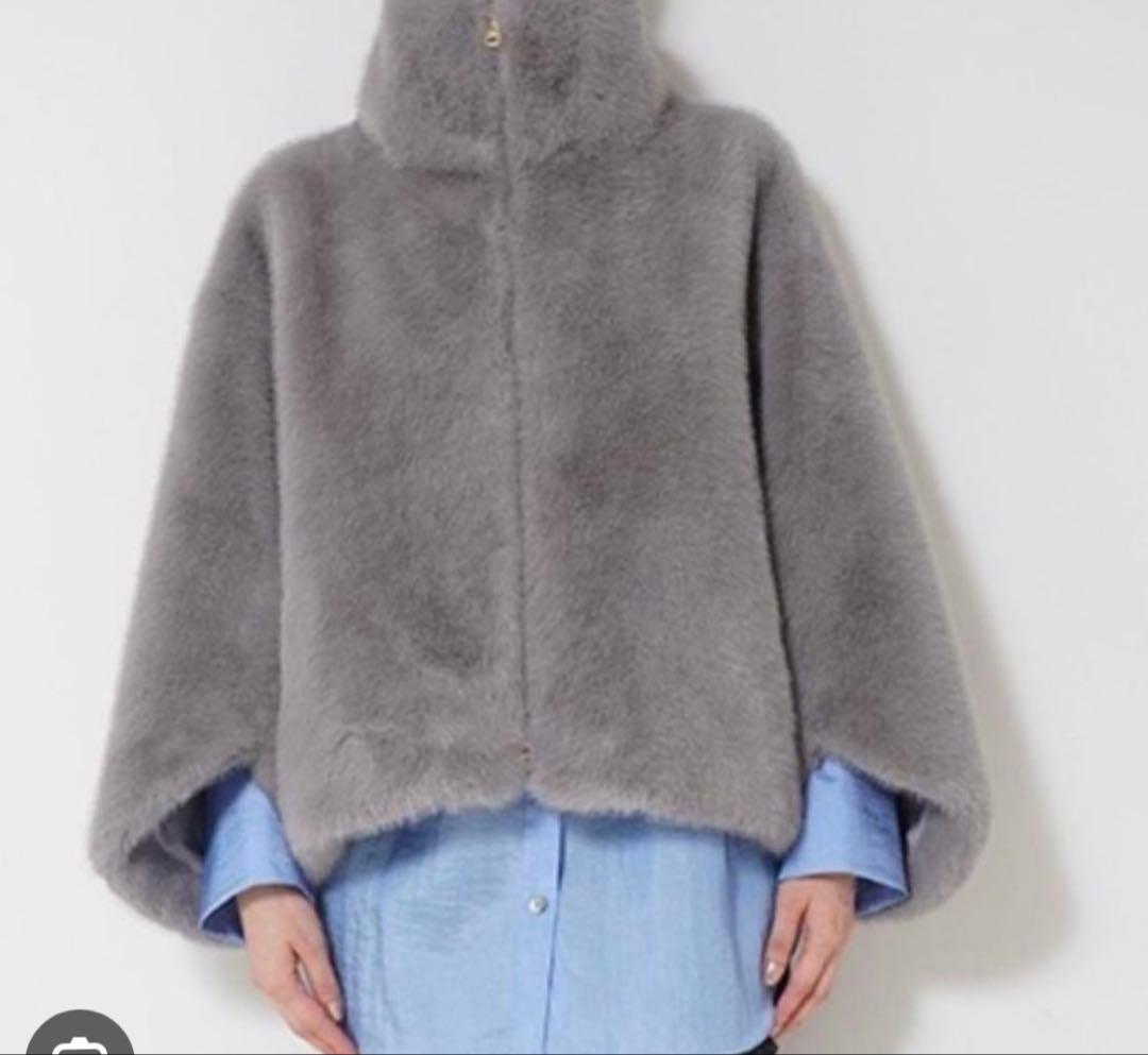 SUGARROSEミンクライクレッキス風ファー袖カットデザインジャケット