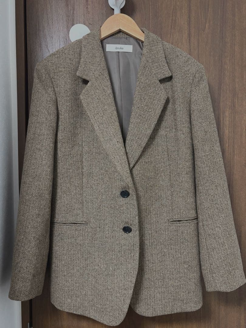 N　Anuke Herringbone Wool Jacket ベージュ