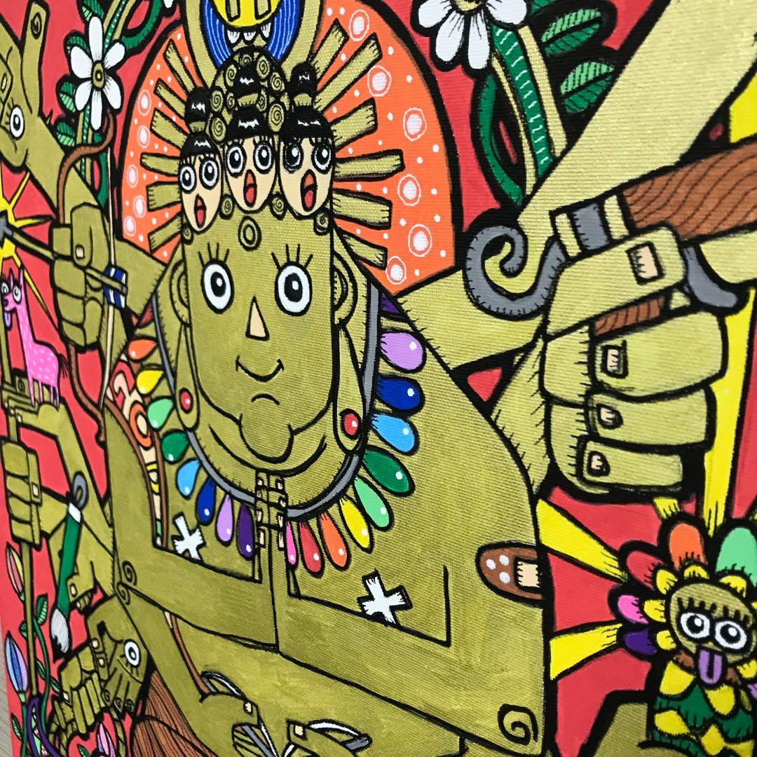 k*o様 絵画　アート　インテリア　仏　現代　開運　縁起　カラフル　赤　金　かわ