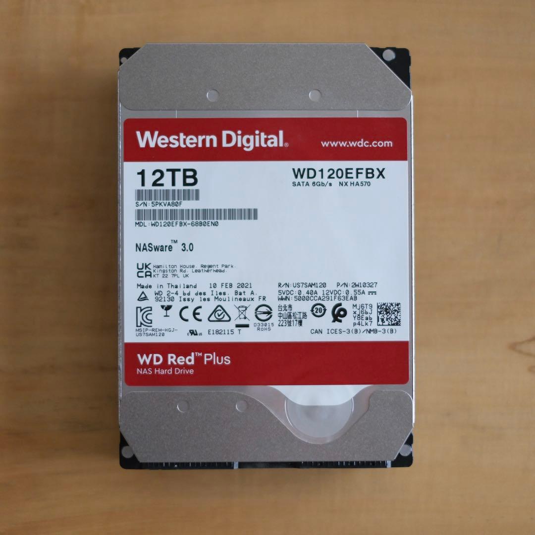 ウエスタンデジタルWD Red Plus HDD 12TB CMR 3.5インチ