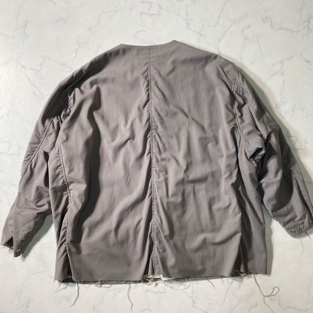 【美品】イシューシングス　ノーカラージャケット　パッカリング加工　オーバーサイズ