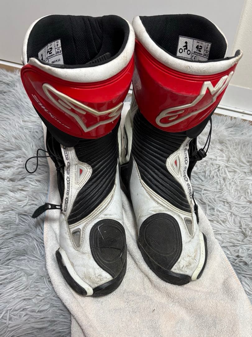 Alpinestars バイク用ブーツ ホワイト/レッド